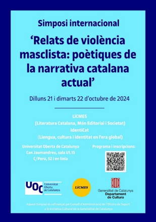 Ponència inaugural de Catalina Mir al Simposi Internacional Relats de violència masclista: poètiques de la narrativa catalana actual